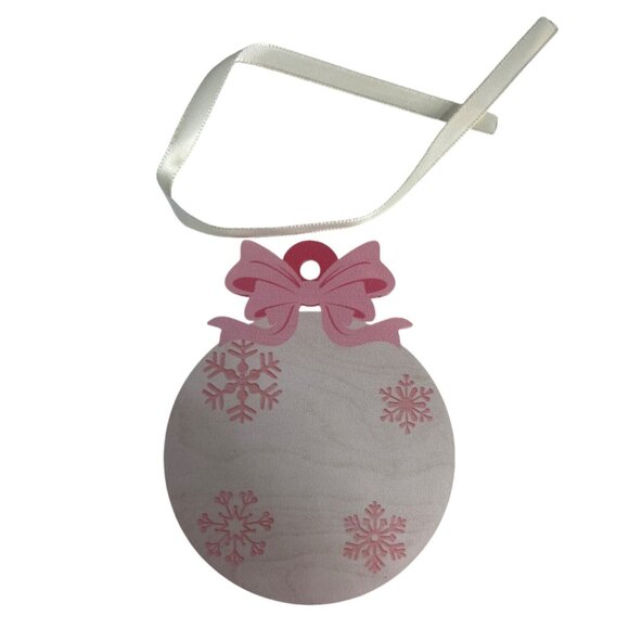 Ballet Christmas Tree Ornament Ballerina Snowflakes Design Pink White New - Picture 2 of 4